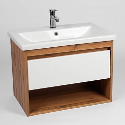 Viant Мебель для ванной Бостон 70 1 ящик подвесная белая/дуб вотан – фотография-3